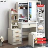 现代梳妆台卧室化妆桌储物一体化设计带软垫椅子GDeal Quality Modern Vanity Dressing Table Stylish Makeup Table with Ample Sto