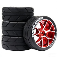 65mm Flat Run Tires for 1/10 RC Car, Fit Corolla XTS S10 Tamiya MJX10306