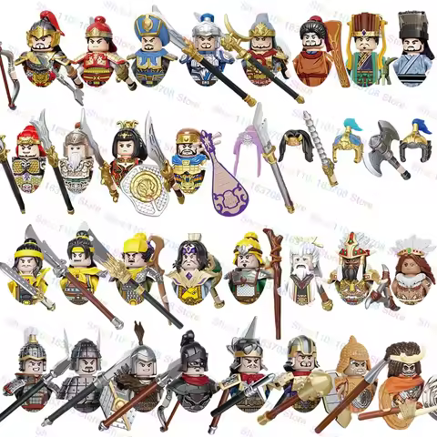 Anime Cartoon Three Kingdoms Cao Cao Sun Quan Liu Bei Characters Building Blocks Accessories Toys Ch