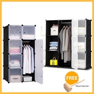 Rak 6/8/9/12 Cubes Black Stripes DIY Clothes Organizer Clothes Storage Almari Cube Wardrobe Cube Cab