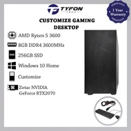 Customize Gaming Desktop Computer PC AMD Ryzen 5 3600 16GB DDR4 RAM 256GB SSD Zotac NVIDIA GeForce R