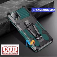 Case Hp Samsung M12 Casing Standing Back Klip Hard Case Hp Robot New