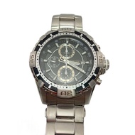 SEIKO mens watches quartz wrist watch analogues stainless BLK SLV 7T92 Direct from Japan Secondhand