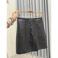BN701 BLACK LEATHER MINI SKIRT