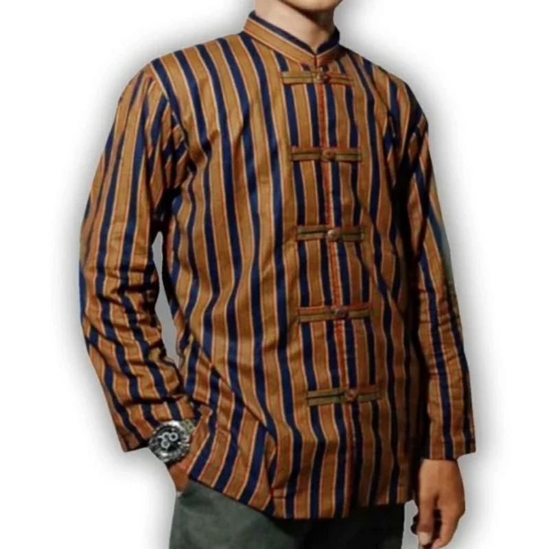 Baju Muslim Koko Cina Bahan Lurik || Surjan Lurik Model Koko Cina Limited Edition