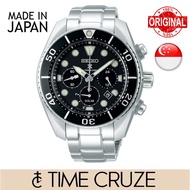[Time Cruze] Seiko SSC757J Prospex Solar Sumo Japan Made Chronograph Stainless Steel Black Dial Men Watch SSC757J1 SSC75