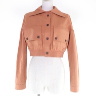 【รับคะแนน 5 เท่า】สภาพดีเยี่ยม☆ JIL SANDER NAVY JDK553AJK03281 แจ็คเก็ตผ้าคอตตอนทรงครอป สีน้ำตาลอ่อน 
