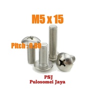 JT Stainless Steel Bolts M5 x 15 SS Umbrella Bolts M5 x 15 JT SS M5 x 15/ M5 Screw Stainless Steel S