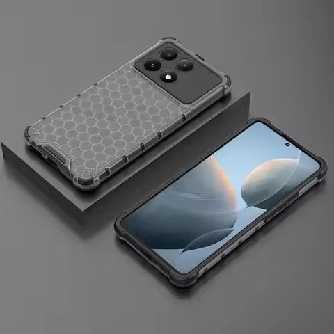 Clear Honeycomb Phone Case For Redmi K70 Ultra K60 K50 K40 Pro Plus K30 K70E POCO F6 X6 M5 M4 M3 X4 
