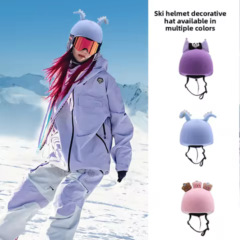 Ski helmet cap decoration cute ears bicycle helmet cover single board double board hat cover