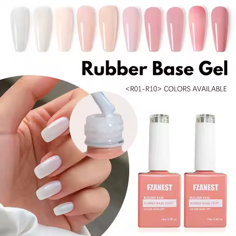 FZANEST Rubber Base Professional Gel Builder Nail Extension Gel Polish Collection Salon Grade Long L