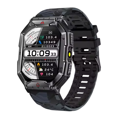 2025 New Military Smart Watch Men IP68 Waterproof Outdoor Sports 24H Heart Rate 2.10-inch Fitness Tr