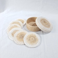 LusioSB Coaster Aesthetic Rotan Tahan Panas Rattan Coaster
