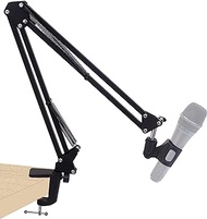 Technical Pro Premium Microphone Arm with Desk Mount, Mic Holder, Fully Height Adjustable Crane Arm for Podcast, Video, Gaming, Radio, Studio Sound Recording, Sturdy Universal Model (Mic Not Included)