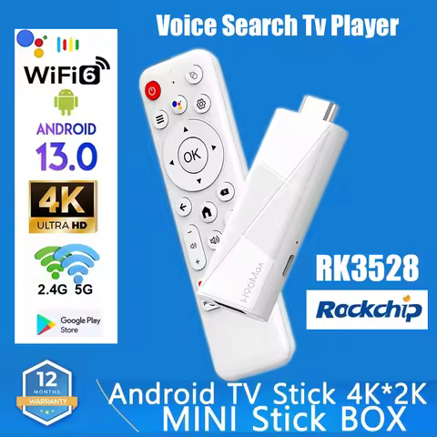 H96Max M3 Smart TV Stick Android 13 RK3518 8K WIFI6 Build In Voice Control Android TV Box 2GB 16GB O