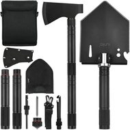 iunio Survival Shovel Axe Kit Camping Shovel Axe Off-Roading Multitool Folding Pickaxe with Hard Car