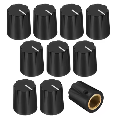 DaierTek 10pcs Black Davies 1900h Clone Guitar Effect Pedal knob 1/4 Shaft Set Screw for Amplifier a
