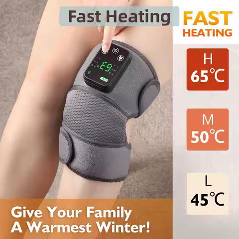 1PCS Eletric Heating Knee Massage Instrument Vibrator Knee Pad Joint for Leg Knee Thermal Care Massa