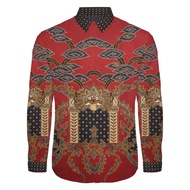kain batik tulis pola kemeja motif barongan bali