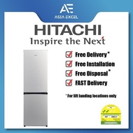 HITACHI R-B410P6MS 330L BRILLIANT SILVER BOTTOM FREEZER REFRIGERATOR