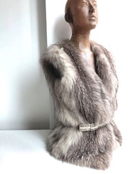 🔥🔥極輕巧銀狐毛毛背心（不連腰帶)