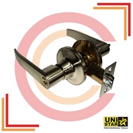 Unistar Entrance Lockset Lever Type Heavy Duty Antique Brass or Brush Nickel Finish