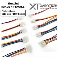 5557/5559 Male and Female Connector Cable 18 AWG 4.2mm 2/4/6/8/10/12/14/16/20 Pin