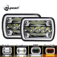 5x7 /7x 6 inches Car Led Headlight Automotive Square Headlamp Assembly DRL Amber Turn Signal For XJ 