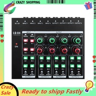 Recording Interface 4-Channel Mixer 4-Channel Headphone Amplifier Sound Card for PC Mini Audio Mixer