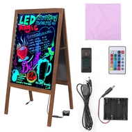 กระดานดำเมนู กระดานดำขาตั้งพื้น 2 ด้าน Led Message Writing Board Double Sided Illuminated Drawing Re