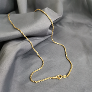 18k Saudi Gold Chain Necklace ROPE Chain Round Lock Settings Necklace For Men And Women 18k Japan Go