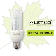 [ALETKO] LED Small Corn Light Bulb 3U Shape 12W E27 (6500K Daylight, 2700K Warm White)
