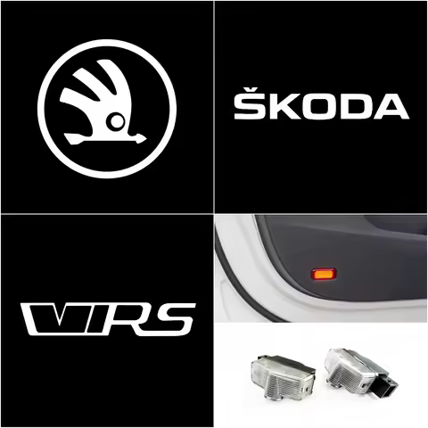 2x For SKoda Car Led Logo Door Projector Light Octavia A7 YETI Kodiaq Karoq 2016 2017 2018 2019 2020