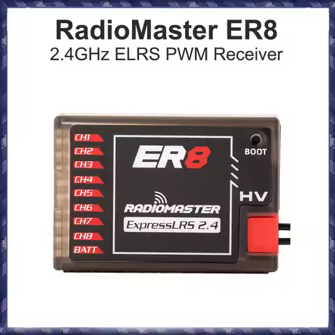RadioMaster ER8 2.4GHz ELRS PWM Receiver for Fixed-wing Aircraft