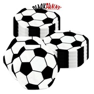 BLACKFUNNY 20PCS Football Shaped Disposable Napkins Soccer Party Tableware for Kids Boys Sports Birt