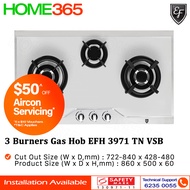 EF Built In Stainless Steel Hob 3 Burners EFH 3971 TN VSB