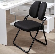 折疊椅子辦公電腦椅電競椅(黑色布藝)