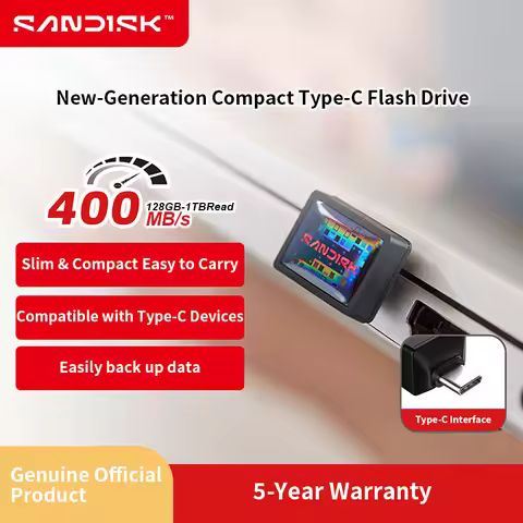 SanDis cz530 Extreme Fit USB-C Flash Drive 400MB/s Read USB 3.2 Gen 1 Ultra 64GB 128GB 256GB 512GB 1