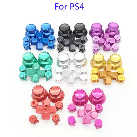 For Dualshock 4 PS4 Pro Slim Controller Red Metal Analog Sticks Aluminum Dpad Action Buttons For Pla