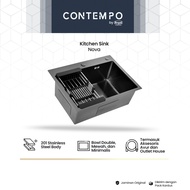 Royal Kitchen Sink Black Series Contempo Nova | Stainless Steel Kitchen Sink 60 x 45 Cm