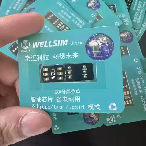 New Wellsim Ultra With QPE /TMSI / ICCID Modes Card Stickers For IP6 To 16 Promax Smart Sim Card Ada