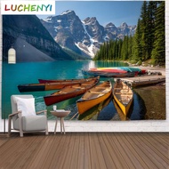Custom National Park Rocky Mountains Lake natural landscape wallpaper Wall Decoration ins Nordic Lan