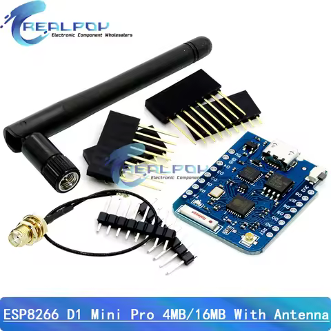 WEMOS D1 Mini Pro 4M 16M Bytes External Antenna Connector NodeMCU Based ESP8266 CP2104 CH9102 WIFI D