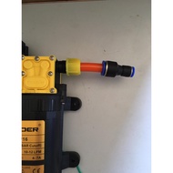 Quick connection 12mm to 8mm pipe adapter.