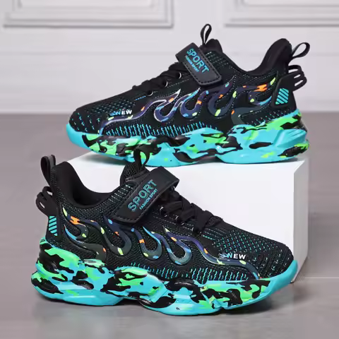 Boys Running Shoes 2022 Design Children Sneakers Mesh Kids Casual Sneakers 7-12 Years Children Sneak