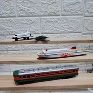 Preloved Vehicle Toy Set – Plane, Space Shuttle, Cruise Ship & Train Diecast ,plastic,Miniature