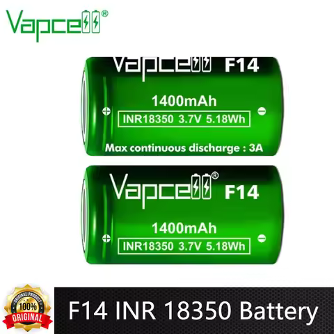 Original Vapcell F14 INR 18350 Battery Highest Capacity 1400mAh 3A 3.7V Rechargeable Li-on Cell Batt