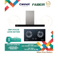 CORNELL DESIGNER HOOD CMH-PC91CBF COOKER HOOD AND TEMPERED GLASS GAS HOB CBH-G863MCS/ CBH-G7802TNC/ 