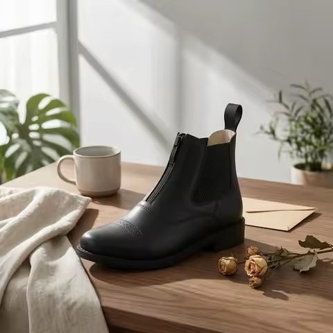 Short Horse Riding Boots Waterproof Paddock Boots Zippered Equestrian Booties Comfortable Outdoor Fo