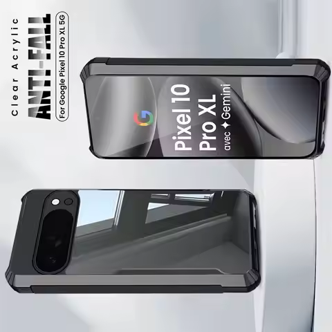 Clear Acrylic Back Cover For Google Pixel 10 Pro XL 5G Case PC+TPU Armor Shockproof Coque Pixel10 Pi